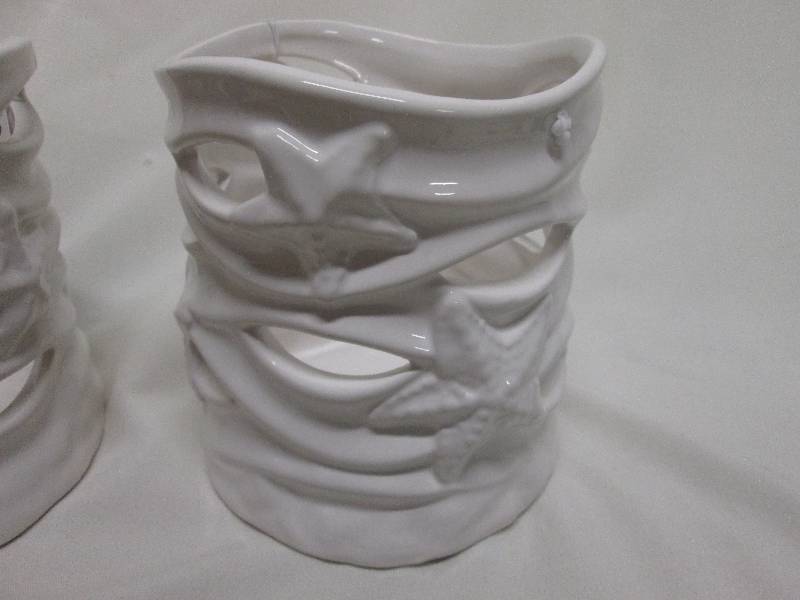 1 pair ceramic cander holders with ...