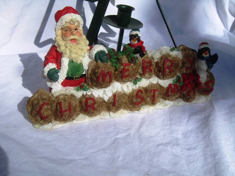 Christmas Candle Holder Tree and Merry Christmas Sign