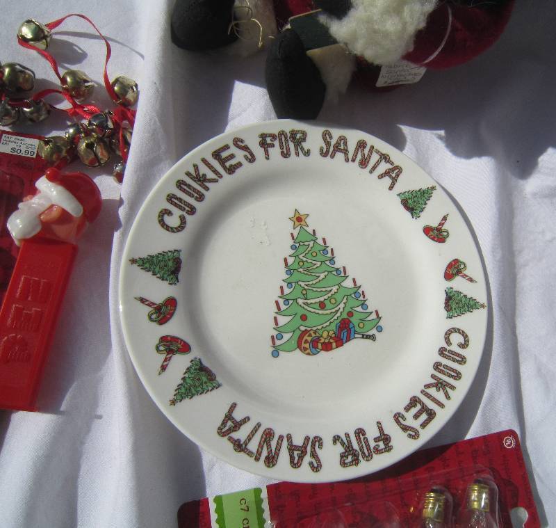 Christmas Lot - Santa with Snowshoes, Lights, Santa Pez and Cookies for Santa Plate