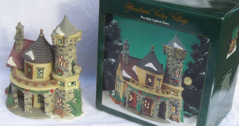 Collectible Christmas Lighted House - Heartland Valley Village - Cottage with Clock