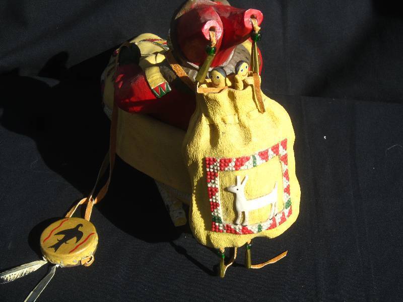 Leo Smith Folk Art Santa in Moccasin
