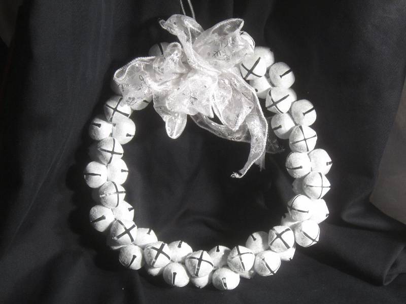White Christmas Jingle Bell Wreath