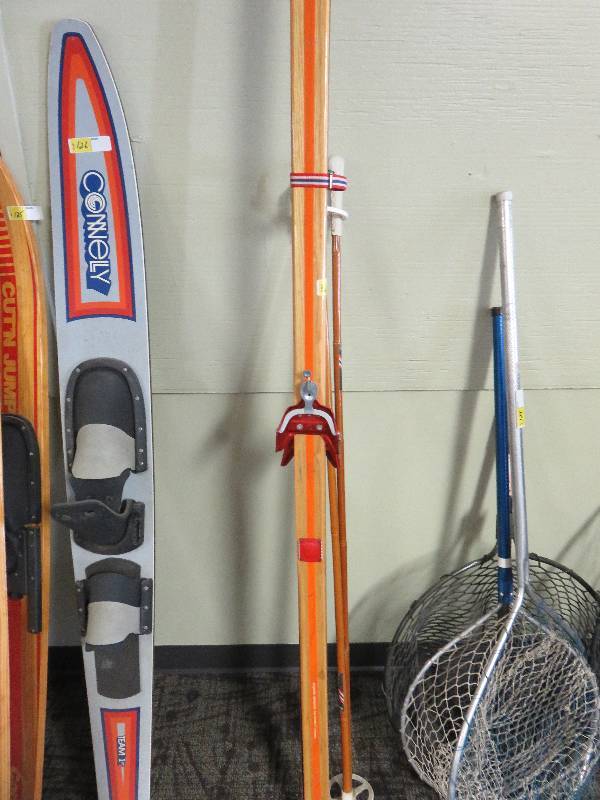 lot 127 image: Vintage Wooden Cross Country Skis