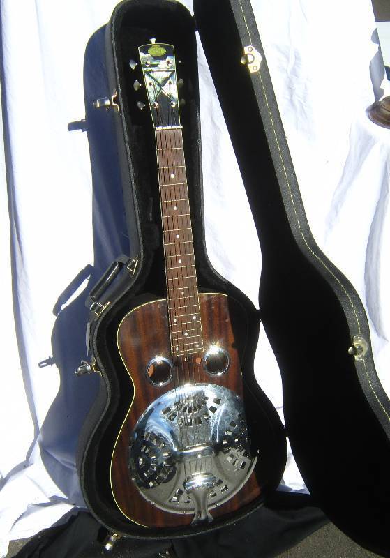 lot 623-COPY image: Regal Black Lightning Dobro and Case