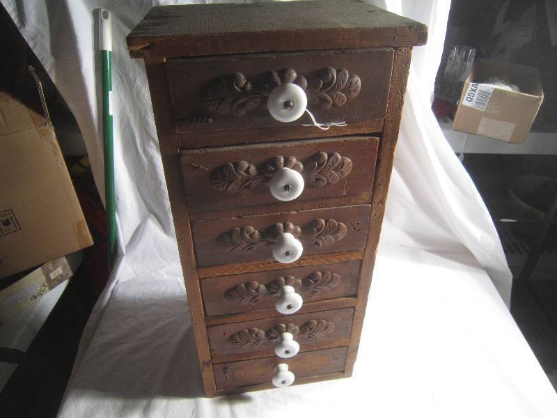 Antique Tabletop 6 door Cubby - 23 H 9 D x 10 12  W - Very unique