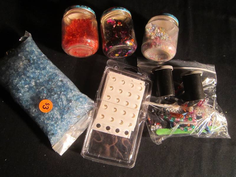 LOT - Crafts Beads & Stones, Etc