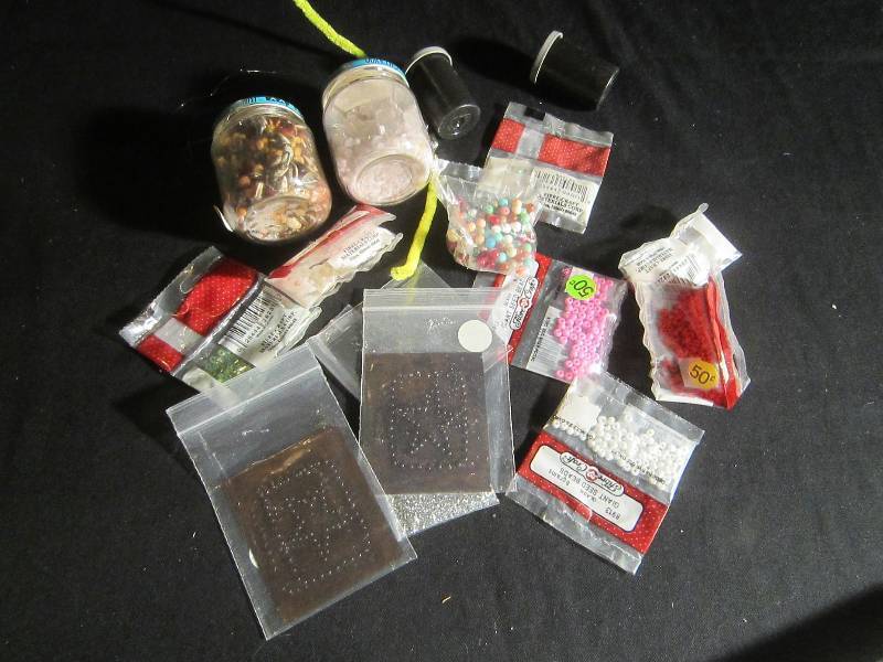 LOT - Crafts Beads & Stones, Etc