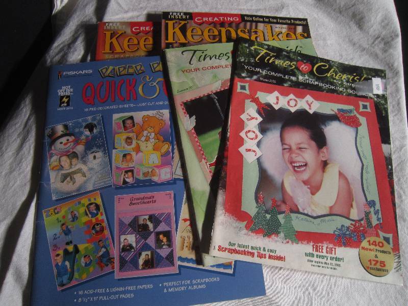 Quick & Easy Pre-Decorated Sheets, 2 Keepsakes Scarpbook Magazines & 2 Times Cherish