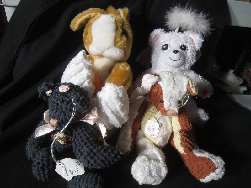 Stuffed Animals - Bunny, 2 Angel Bears and 1 Bear