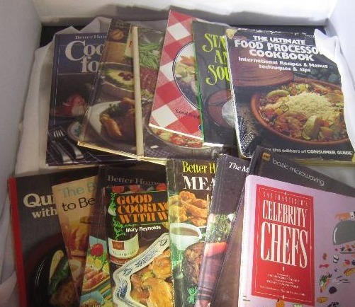 lot 864 image: Lot of Cookbooks Tote included