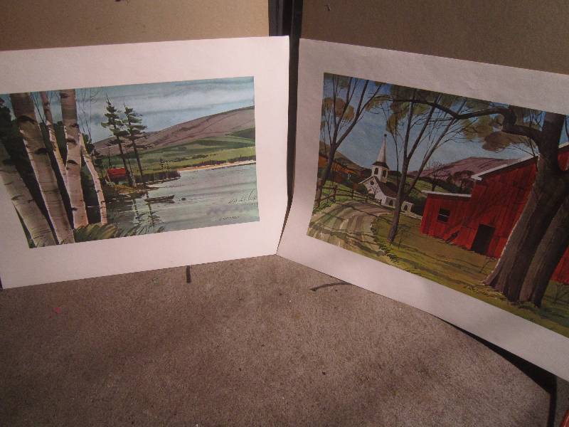 lot 883 image: 24 x 18 Masterpiece Prints by G. Hazzard - Original water color paintings