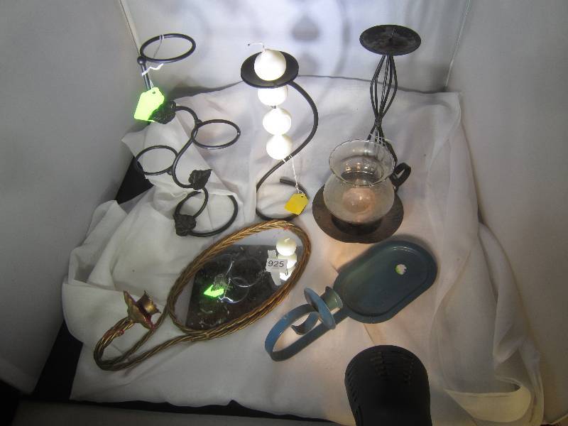 lot 925 image: LOT - Candle Holders - 1 has a mirror back