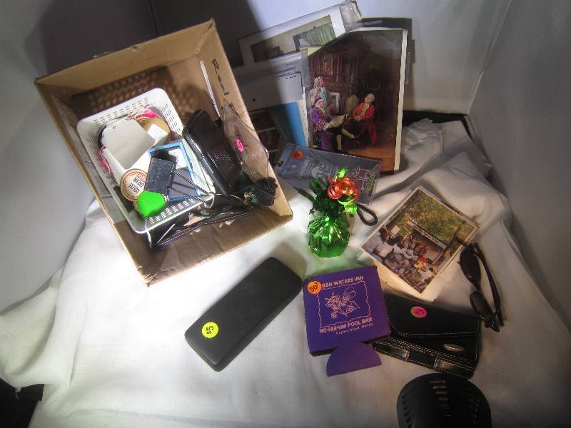 lot 949 image: LOT - Eye Glass Holder, Wallet, Sunglasses, Balloon Holder, Can Coozer, Art Treasures, ETC