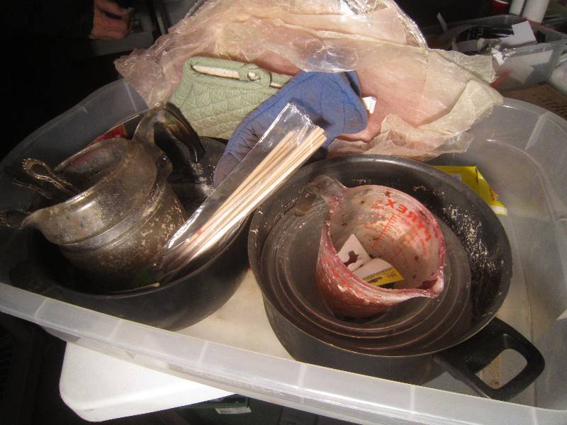 lot 971 image: LOT - Candle Making Pots, Pans and Hotpads, Spoons, ETC