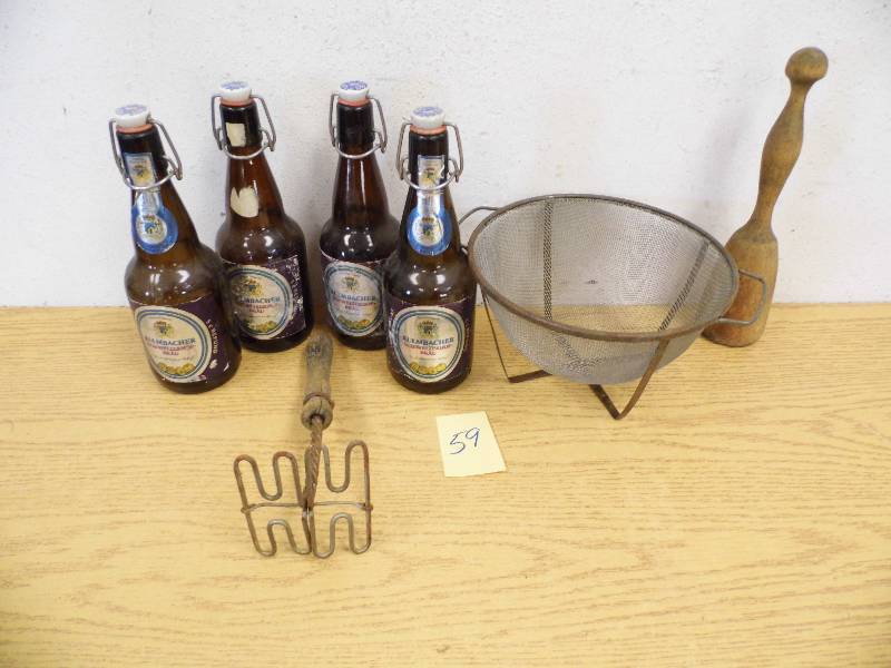 Vintage Strainer, Bottles