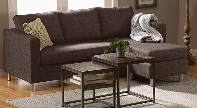 lot 5 image: alcove Chaise Sofa Sectional - Dark Brown