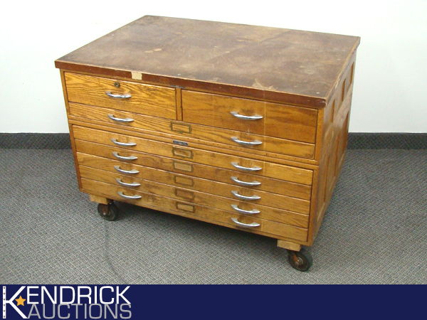 Vintage Mayline 8 Drawer Wood Drafting Chest