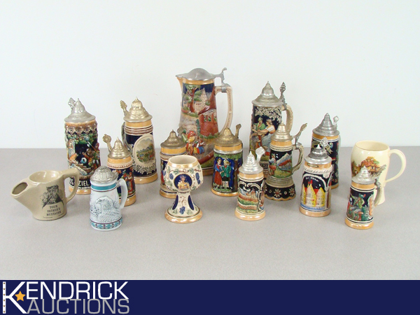 16 Vintage Higher End German Steins