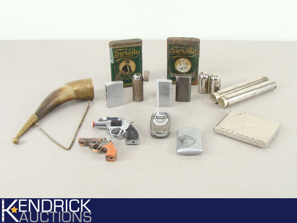 Lot of Lighters, Tobacco Tins, Cigarette Cases, etc.