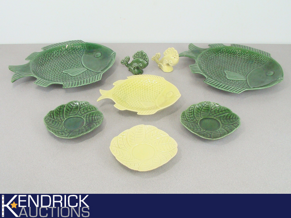 8 Piece Vintage Cemar Pottery Fish Dishes