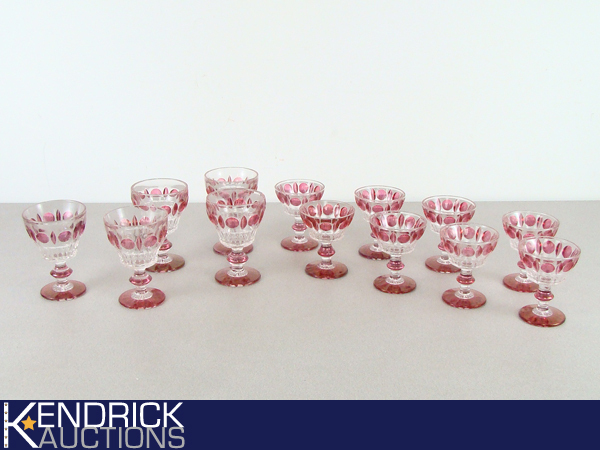13 Red Bohemian Style Wine Glasses