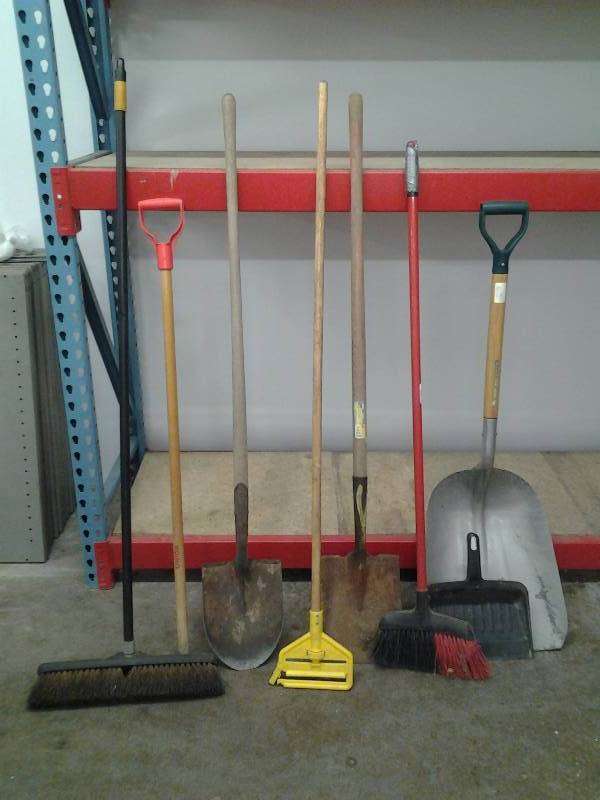 Shop Broom,Scoop Shovel, Spade, Flat Shovel, More