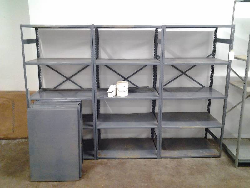3-Section Metal Shelving Unit With 29-Shelves