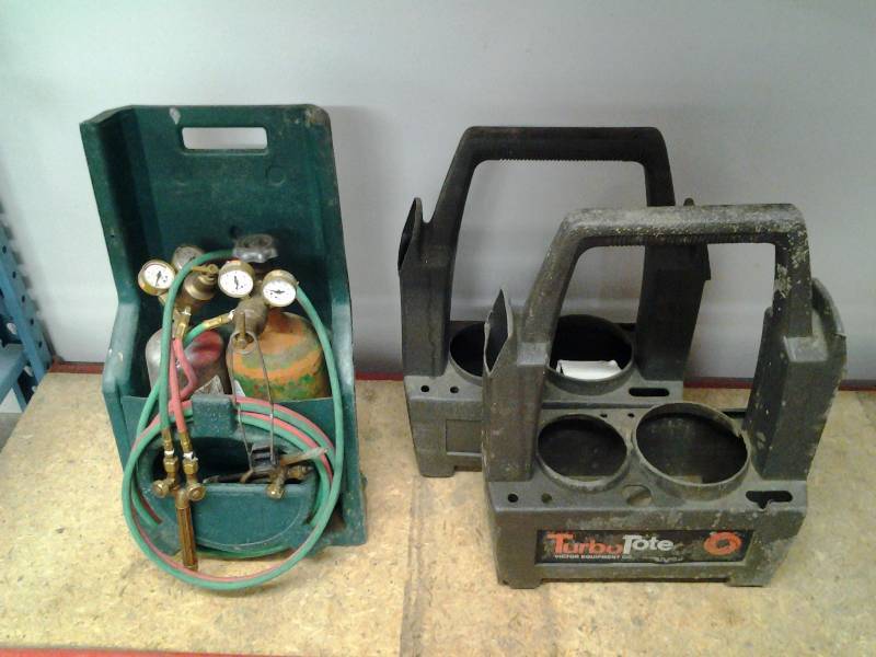 Torch Tanks With Gauges, Hoses, Cutting Torch, 3-Caddies