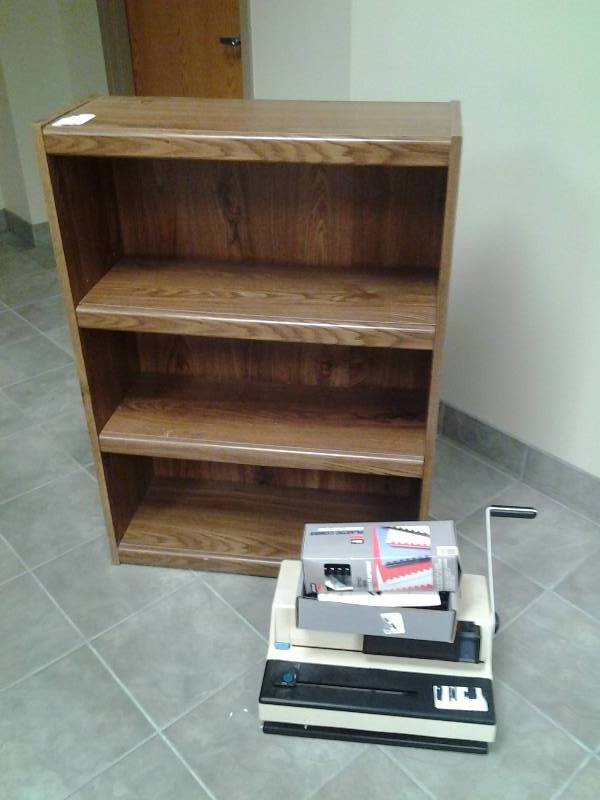 Binding Machine & Bookshelf