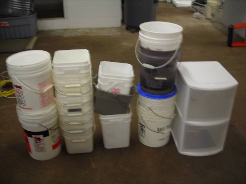 2-Drawer Organizer With Wheels, Large Variety Of Empty (Clean) Pails