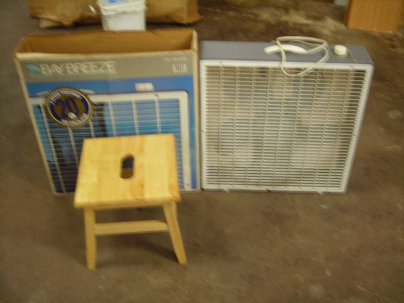 Wood Step Stool, 20 Inch Box Fan