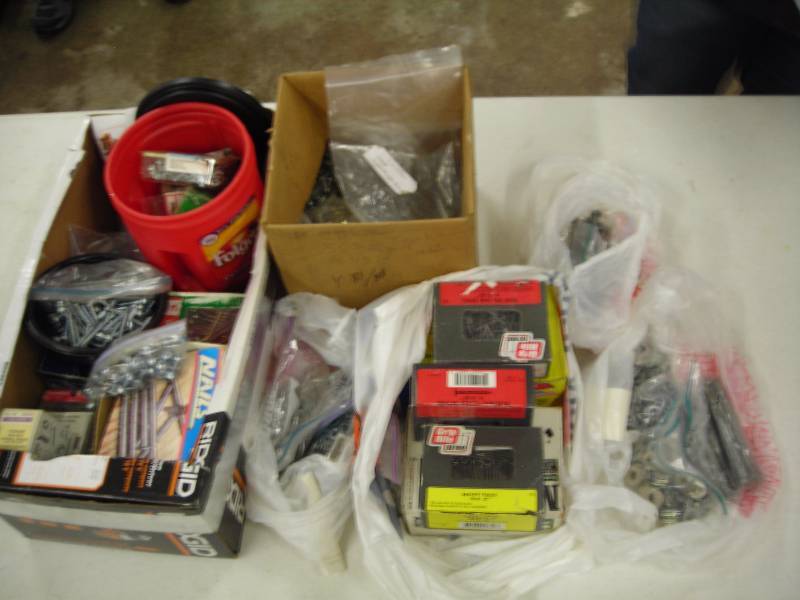 Large Lot Of Hardware, Nails, Bolts, Washers, Screws