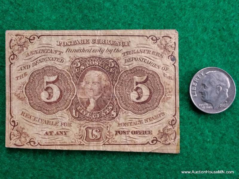 1862 5c Washington Fractional Postage Note