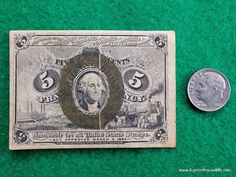 1863 5c Washington Fractional Postage Note