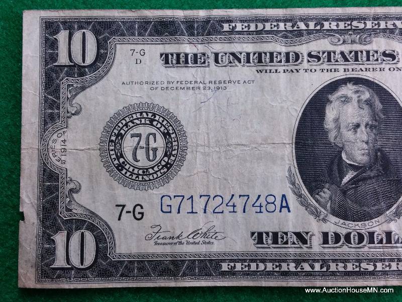 1914 Series $10 Jackson Federal Reserve Note