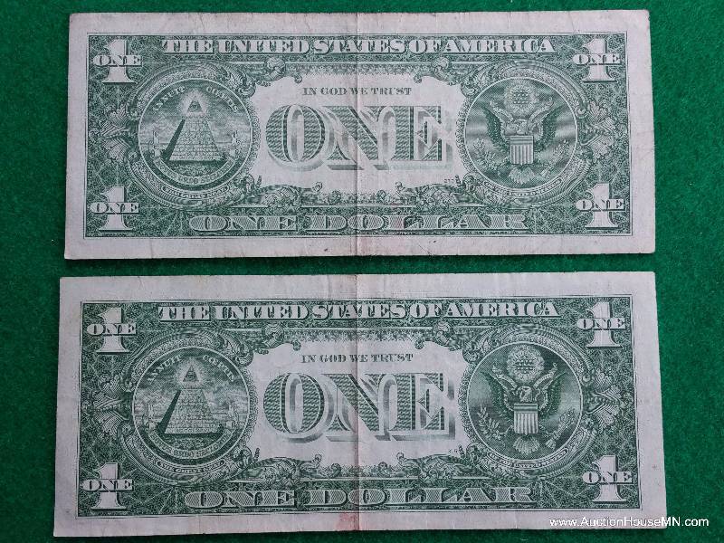 Group of (2) 1957 Blue Seal Silver Certificates