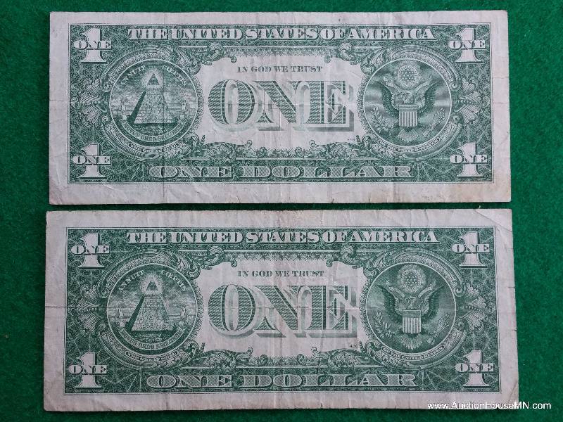 Group of (2) 1957 Blue Seal Silver Certificates