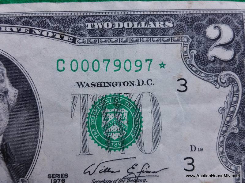 Rare $2 Star Note Radar Lower Digit Fancy Serial Number