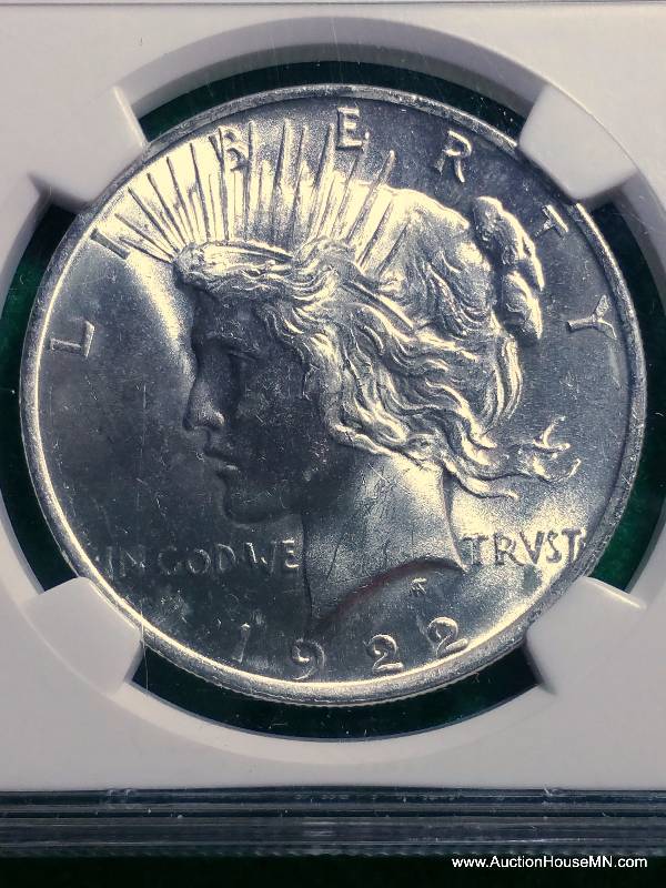 1922 P $1 Peace Silver Dollar - NGC MS 63