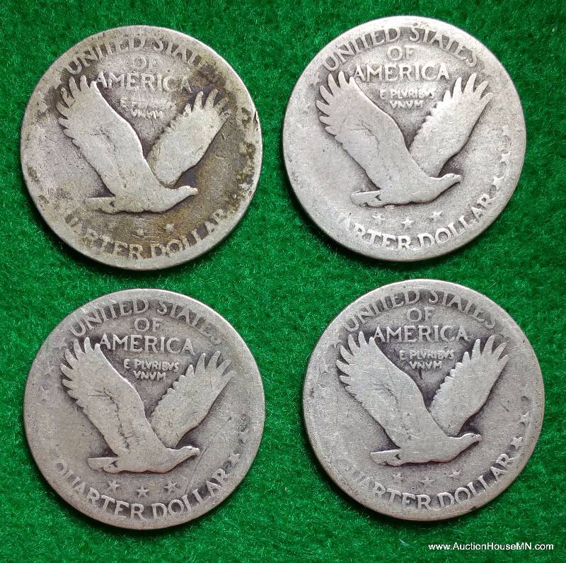 Group of (4) Standing Liberty Silver Quarters