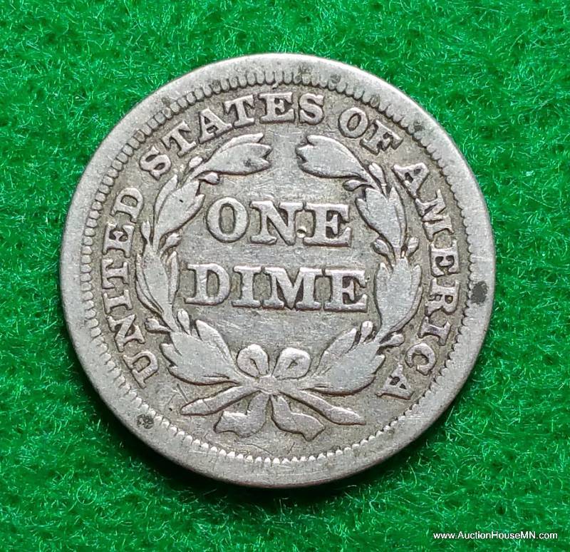 1854 Seated Liberty Silver Dime - With Arrows