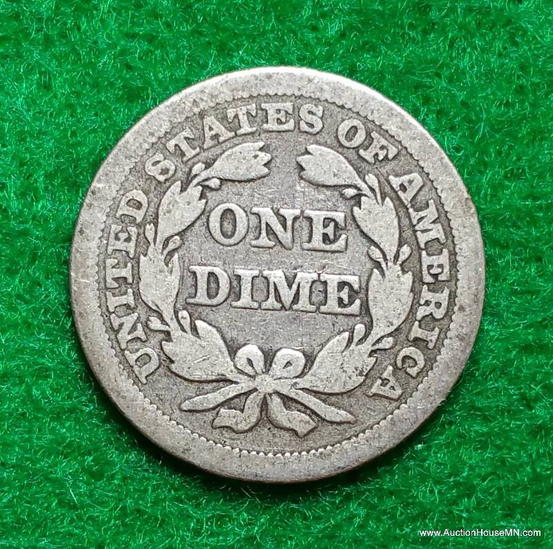 1858 Seated Liberty Silver Dime