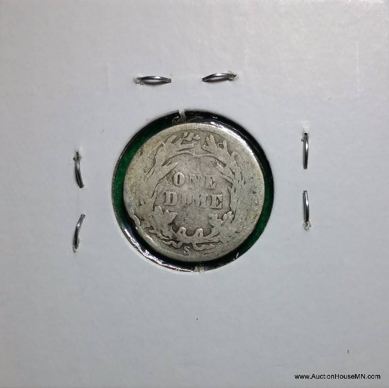 1907 S Barber Silver Dime