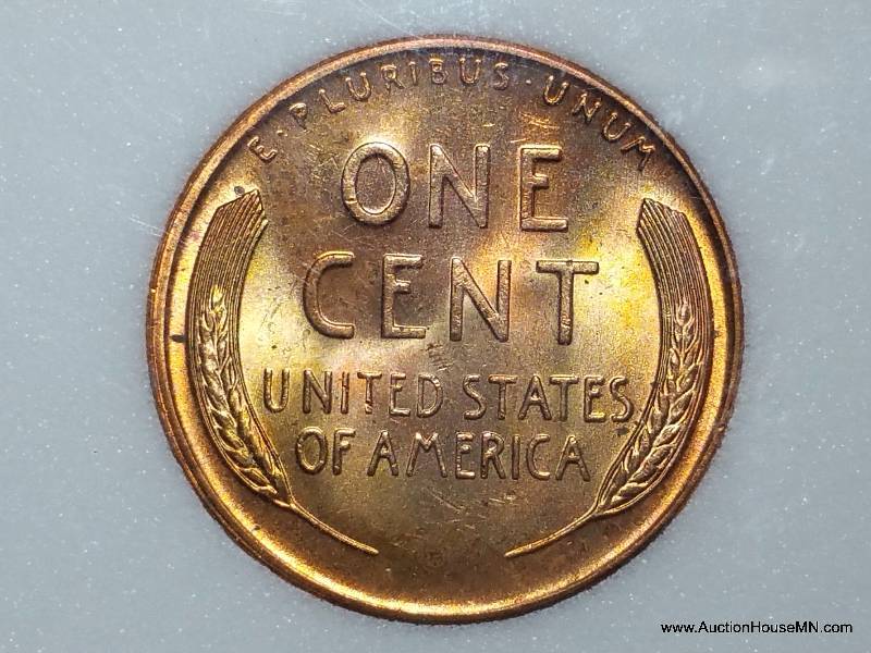 1951 D Wheat Cent - Graded MS 66 Red