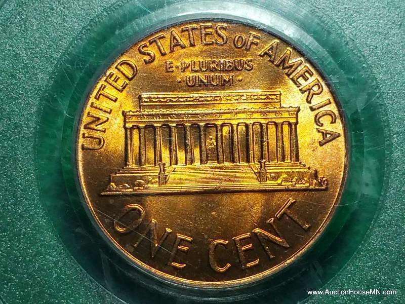 1963 Lincoln Cent - Graded MS 64 Red