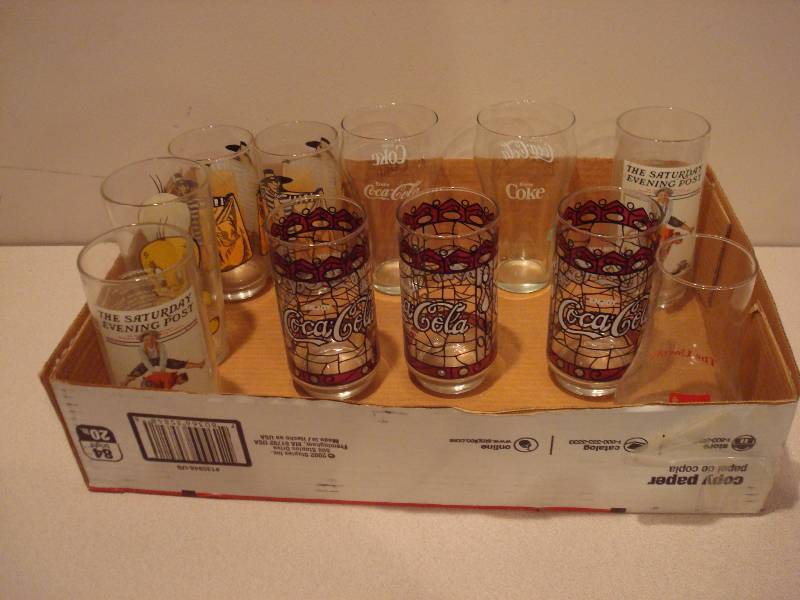 lot 39 image: Lot Of Mixed Drinkings Glasses, Coke, 7up