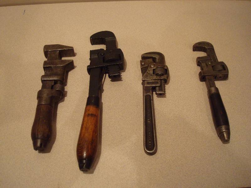 lot 53 image: Lot Of Vintage Pipe Wrenches