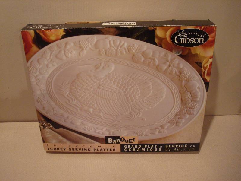 lot 75 image: Thanksgiving Turkey Ceramic Serving Platter. Unused
