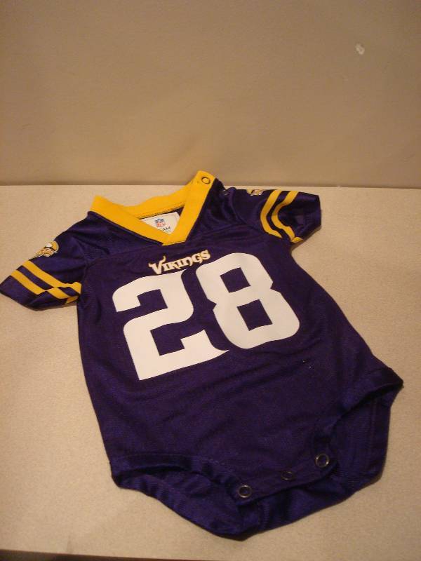 lot 93 image: Minnesota Vikings Baby Jersey Onesie  0-3 Month, Very Good Condition