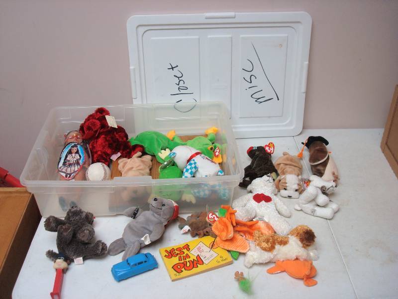lot 109 image: Bin With Some Beanie Babies